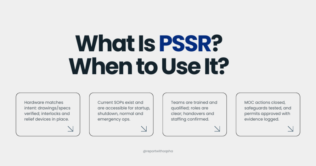 Pre-Startup Safety Review (PSSR) for Workplace Safety